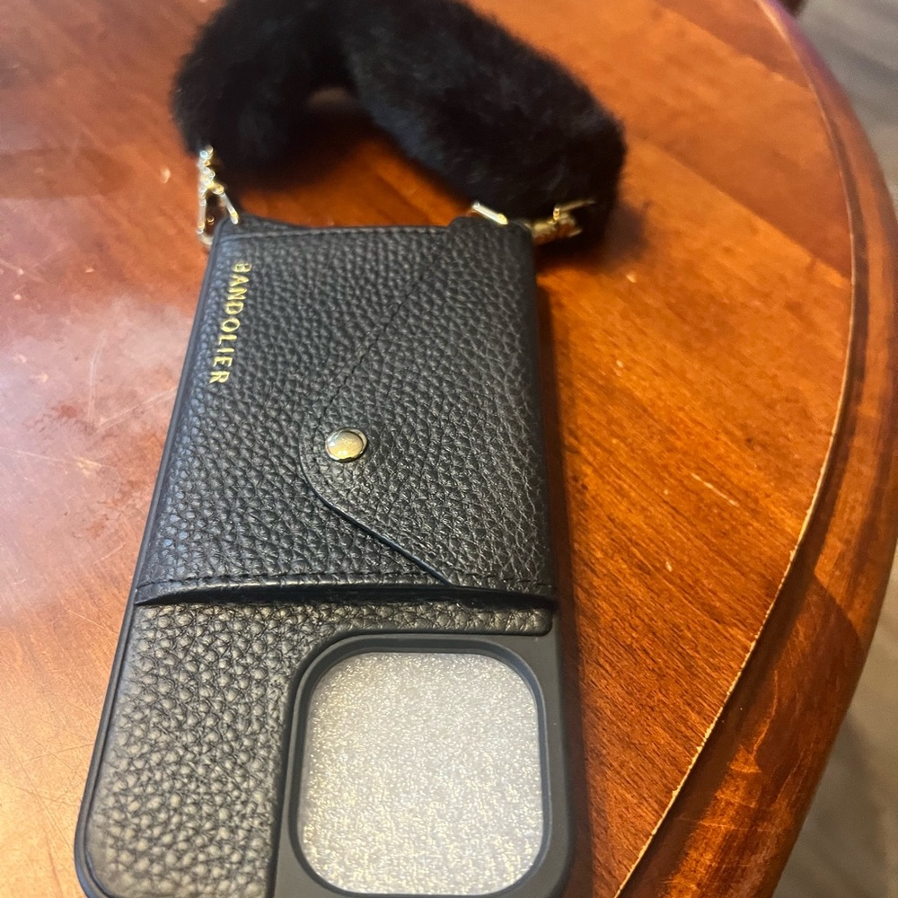 Bandolier Black Textured Phone Case with Strap for IPHONE 13 PRO